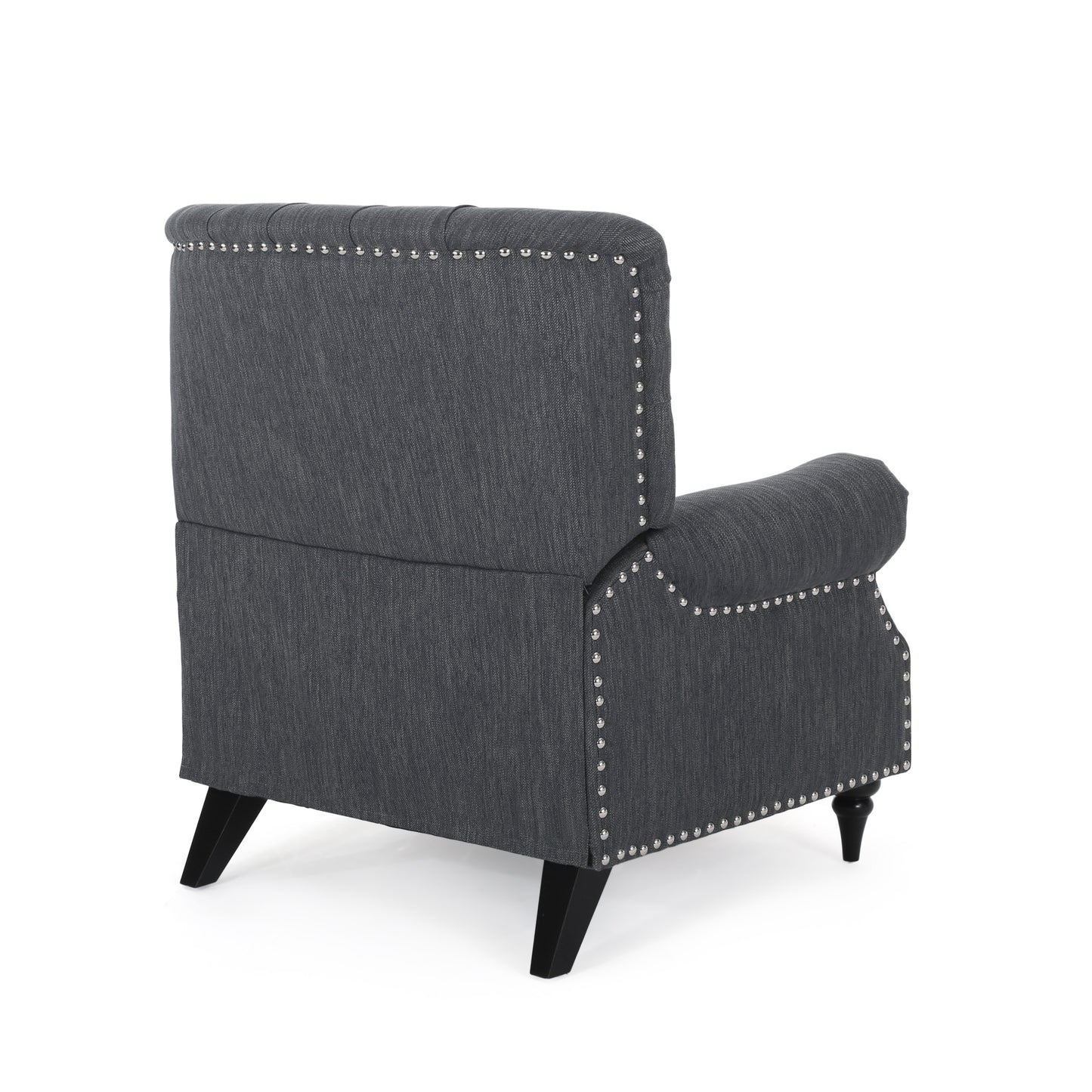 Classic Style Charcoal Fabric Push Back Chair