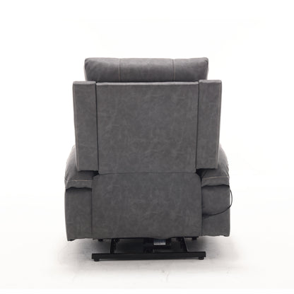 21"seat width,large size Electric Power Lift Recliner Chair Sofa for Elderly, 8 point vibration Massage and lumber heat, Remote Control, Side Pockets and Cup Holders, cozy fabric, overstuffed arm pu