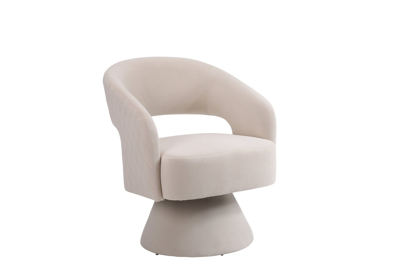 Swivel Accent Chair Armchair, Round Barrel Chair in Fabric for Living Room Bedroom, Beige