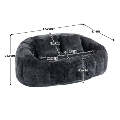 Bean Bag sofa Lazy Sofa Durable Comfort Lounger High Back Bean Bag Chair Couch for Adults and Kids, Indoor & Outdoor, Accent Floor Soft Lounge Chair (Black chenille)