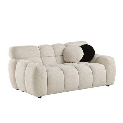 64.96 length,35.83" deepth,human body structure for USA people, marshmallow sofa,boucle sofa,2 seater, BEIGE BOUCLE