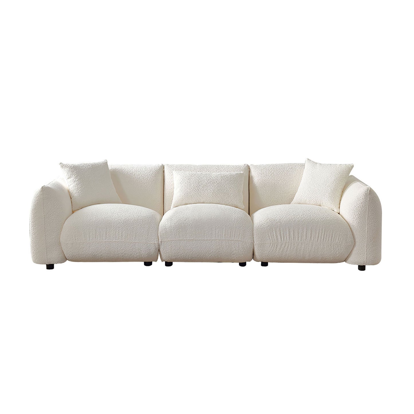 Mid Century Modern Couch 3-Seater Sofa for Livingroom, Beige