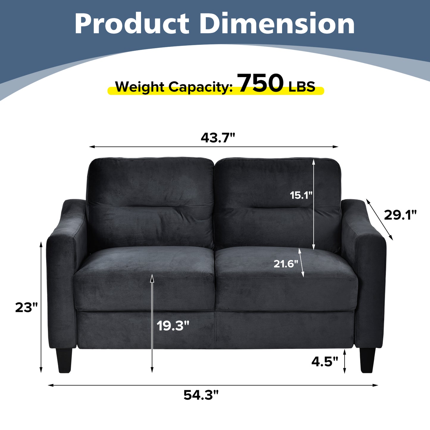 Couch Comfortable Sectional Couches and Sofas for Living Room Bedroom Office Small Space