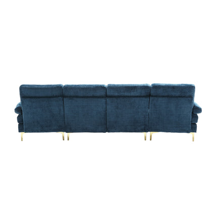 Modern Large chenille Fabric U-Shape Sectional Sofa