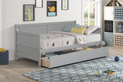 Daybed with two drawers, Twin size Sofa Bed,Storage Drawers for Bedroom,Living Room,Grey(New SKU:W504P149044)