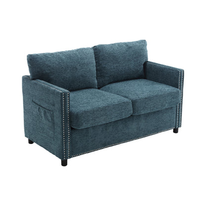 Modern chenille Fabric Loveseat, 2-Seat Upholstered Loveseat Sofa Modern Couch