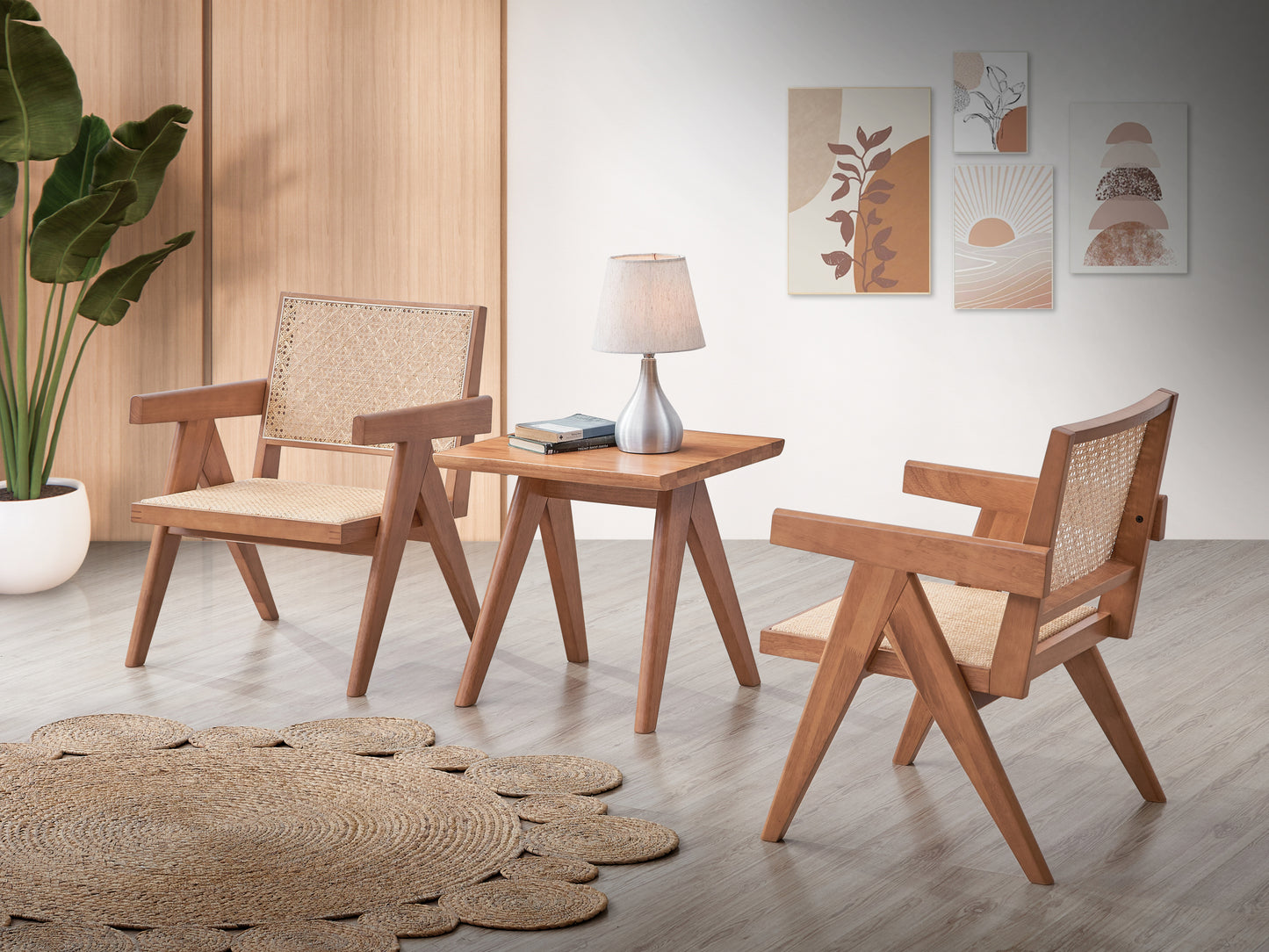 Accent Chair, Rattan & Natural Finish AC02375