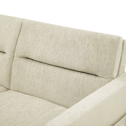 Loveseats Sofa Bed with Pull-out Bed,Adjsutable Back and Two Arm Pocket,Beige (54.5"x33"x31.5")