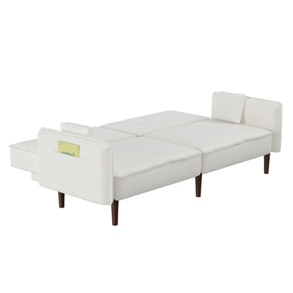 Sofa bed in White Cotton Linen Fabric