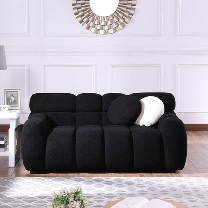 64.96 length,35.83" deepth,human body structure for USA people, marshmallow sofa,boucle sofa,2 seater, BEIGE BOUCLE