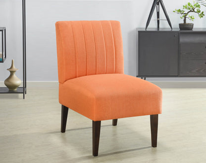 Stylish Comfortable Accent Chair 1pc Orange Fabric Upholstered Plush Seating Living Room Furniture Armless Chair