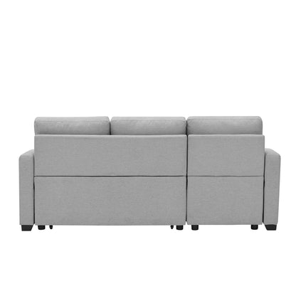 9191 Light gray pull-out storage sofa