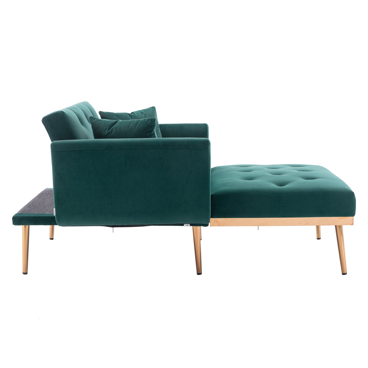 Fashionable and classic style chaise lounge chair / accent chair for Living Room, bedroom (Green Velvet)