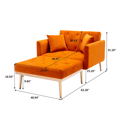 Fashionable and classic style chaise lounge chair / accent chair for Living Room, bedroom (Orange)