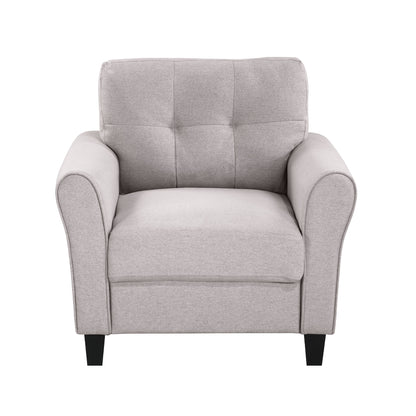 35" Modern Living Room Armchair Linen Upholstered Couch Furniture for Home or Office,Light Grey,(1-Seat,Old Sku:WF288517AAR)