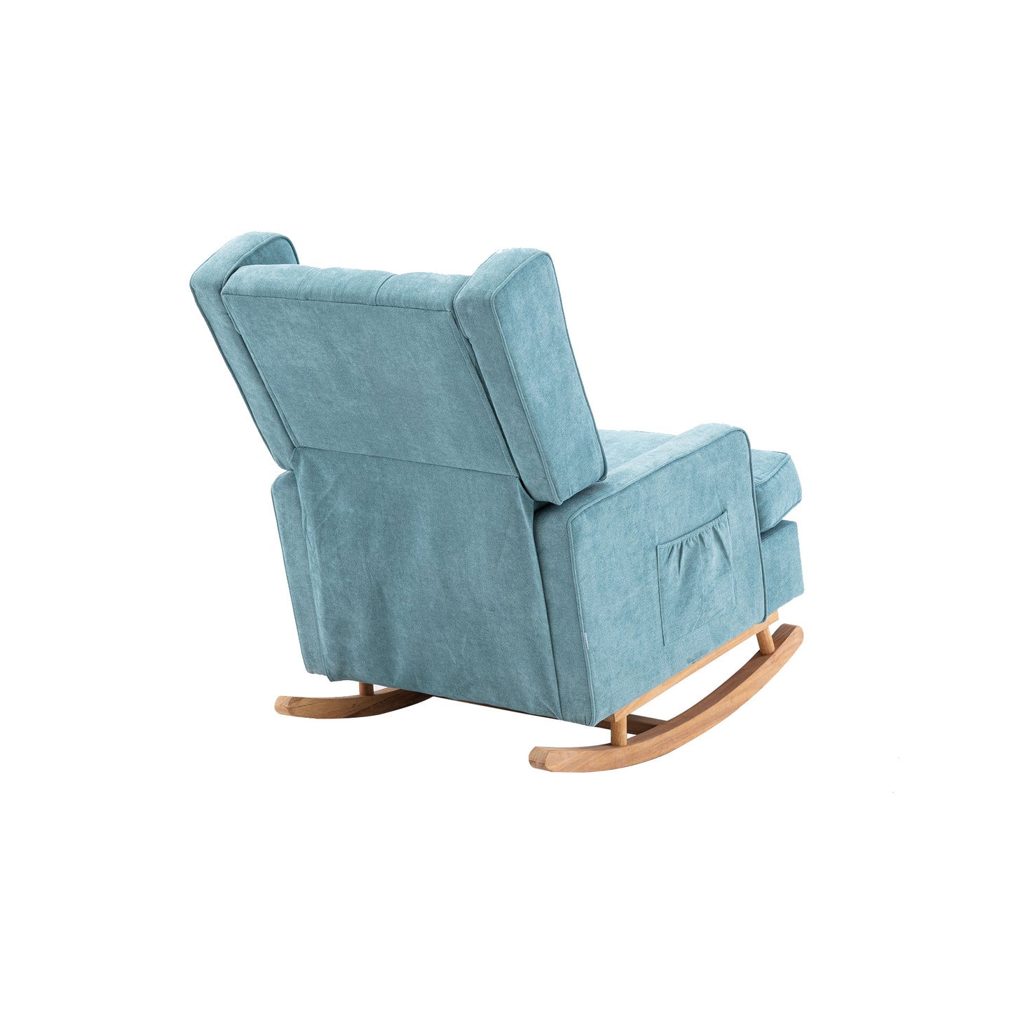 Rocking Chair Upholstered Mid Century Modern Rocker Oversized Armchair for Living Room with Solid Wood Base (Mint Green)