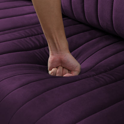 Purple sofa without armrests, not sold separately, needs to be combined with other parts or multiple seats.