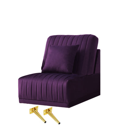 Purple sofa without armrests, not sold separately, needs to be combined with other parts or multiple seats.