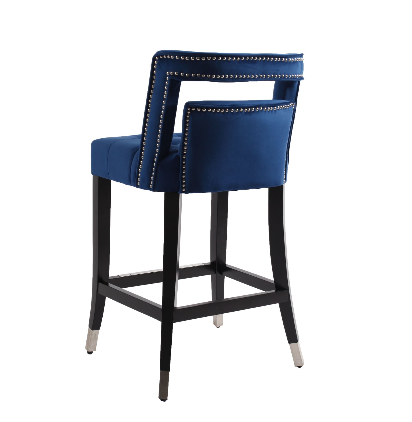 Suede Velvet Barstool with nailheads Living Room Chair 2 pcs Set - 26 inch Seater height