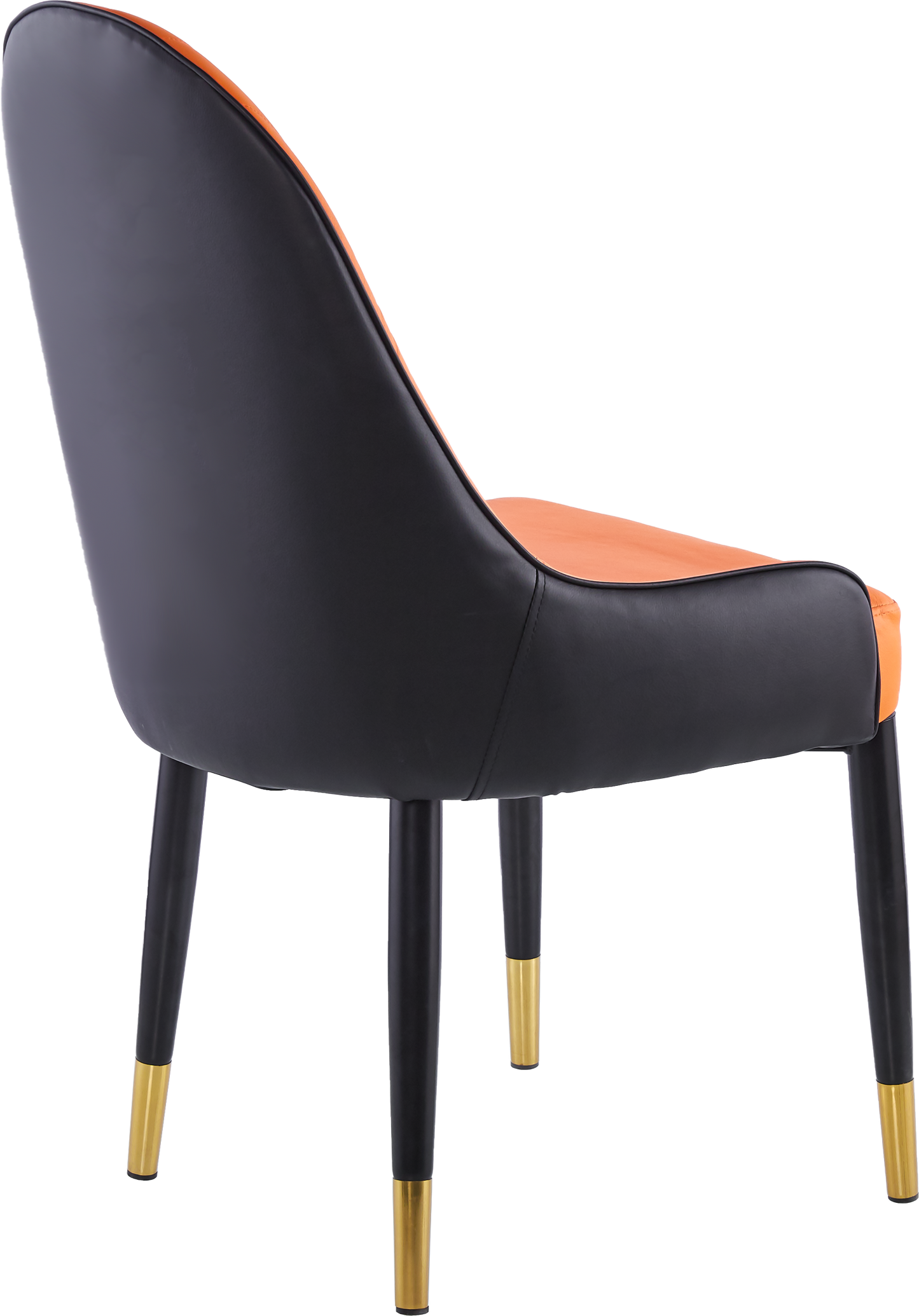 Modern Leather Dining Chair Set of 2, Upholstered Accent Dining Chair, Legs with Black Plastic Tube Plug