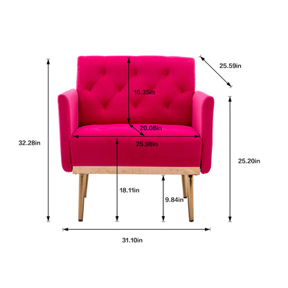 Accent Chair,leisure single sofa with Rose Golden feet