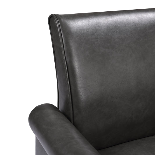 Accent Chairs, Comfy Sofa Chair, Armchair for Reading, Living Room, Bedroom, Office,Waiting Room, PU leather, Dark Grey