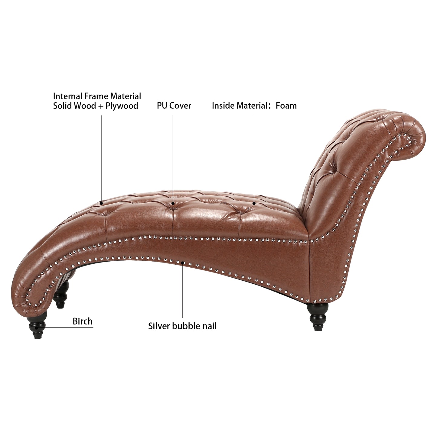 Tufted Armless Chaise Lounge