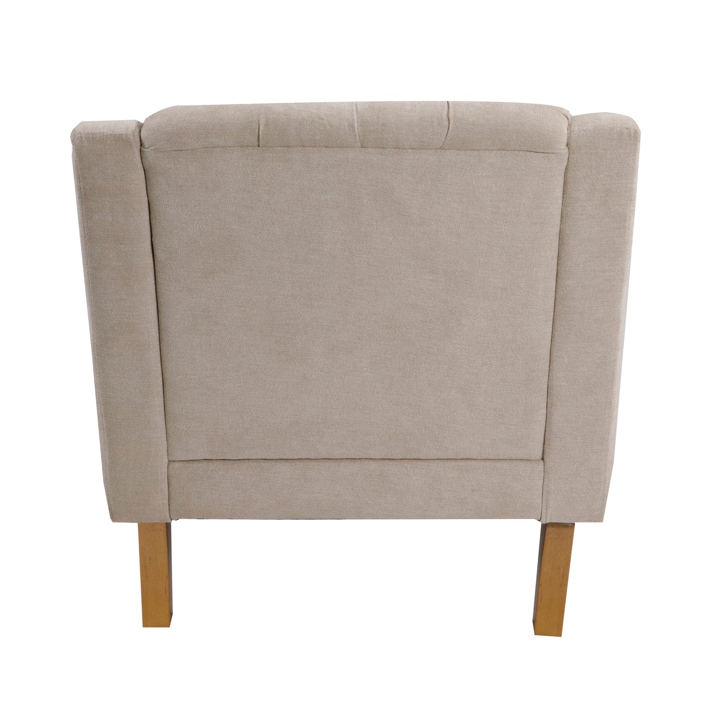 Beige Accent Chair, Living Room Chair, Footrest Chair Set with Vintage Brass Studs, Button Tufted Upholstered Armchair for Living Room, Comfy Reading Chair for Bedroom, Reception Room