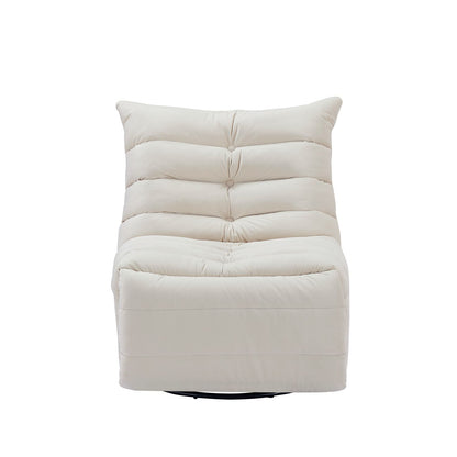 Lazy Chair, Rotatable Modern Lounge with a Side Pocket, Leisure Upholstered Sofa Chair, Reading Chair for Small Space