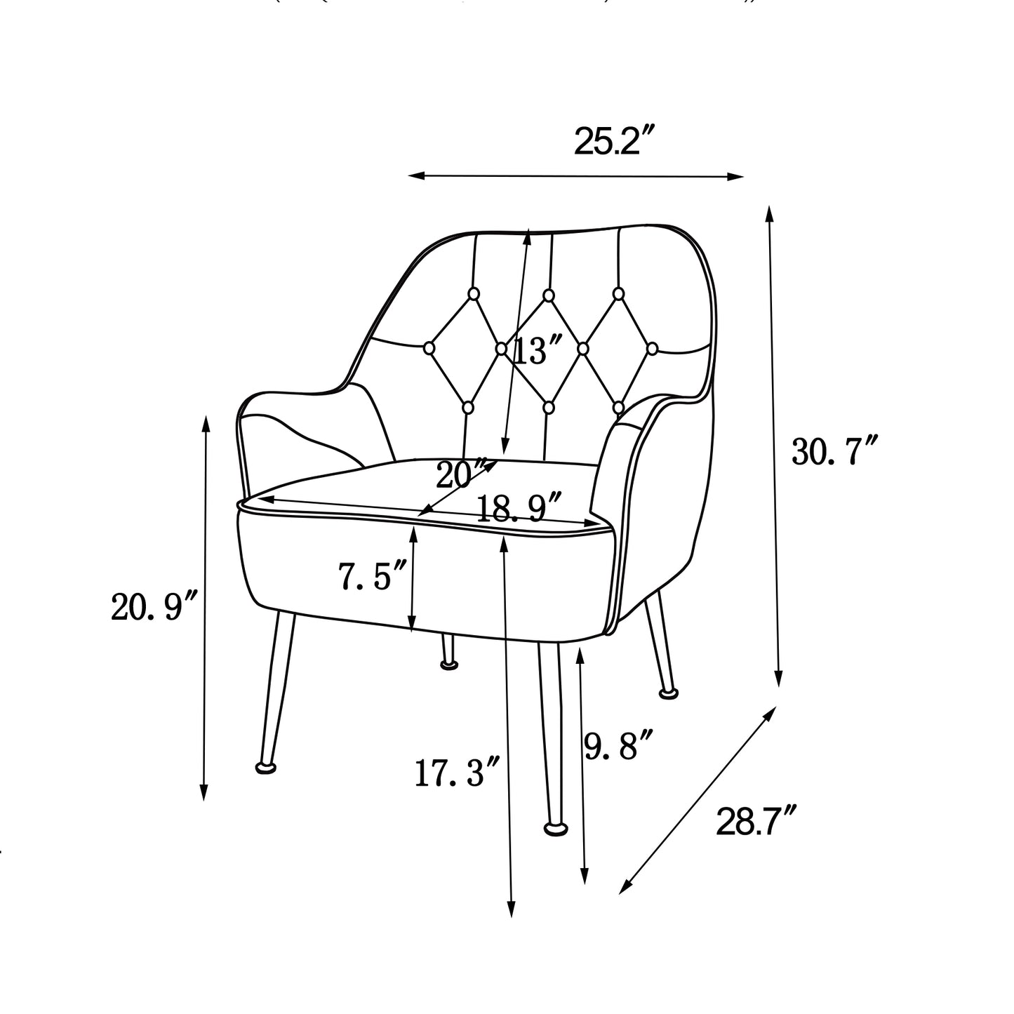 Modern Mid Century Chair Linen Sherpa Armchair for Living Room Bedroom Office Easy Assemble(Dark Grey)