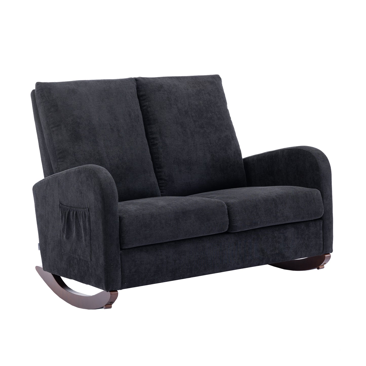 Rocking Chair Upholstered Mid Century Modern Rocker Oversized Wingback Armchair for Living Room