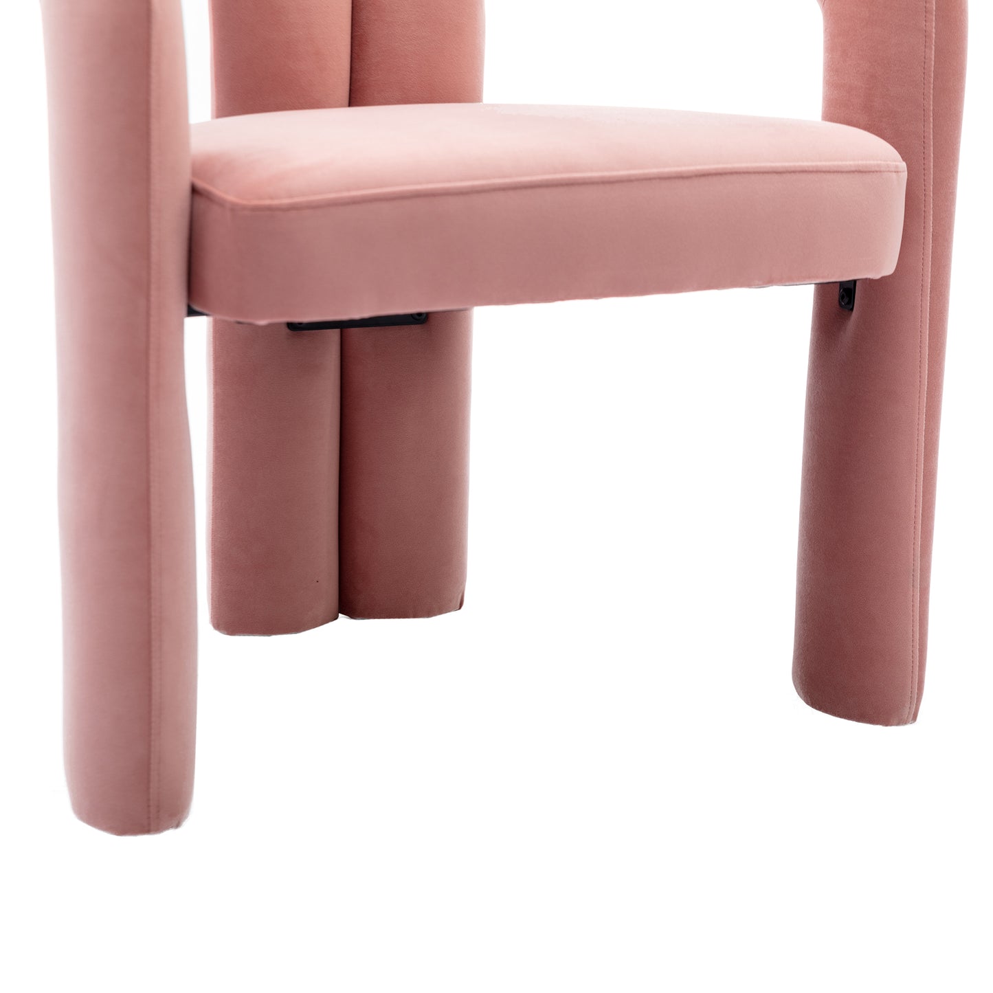 Contemporary Designed Velvet Fabric Upholstered Accent/Dining Chair /Barrel Side Chairs Kitchen Armchair for Living Room set of 2 (Pink Velvet)