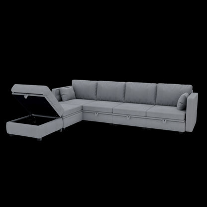 Modular Sectional Sofa U Shaped Modular Couch with Reversible Chaise Modular Sofa Sectional Couch with Storage Seats