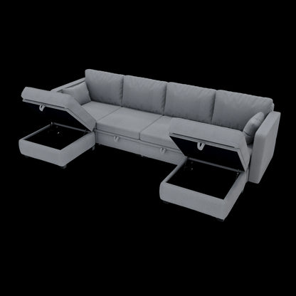 Modular Sectional Sofa U Shaped Modular Couch with Reversible Chaise Modular Sofa Sectional Couch with Storage Seats