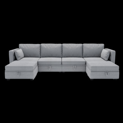 Modular Sectional Sofa U Shaped Modular Couch with Reversible Chaise Modular Sofa Sectional Couch with Storage Seats