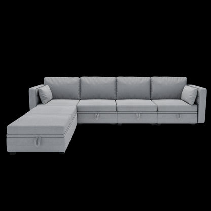 Modular Sectional Sofa U Shaped Modular Couch with Reversible Chaise Modular Sofa Sectional Couch with Storage Seats