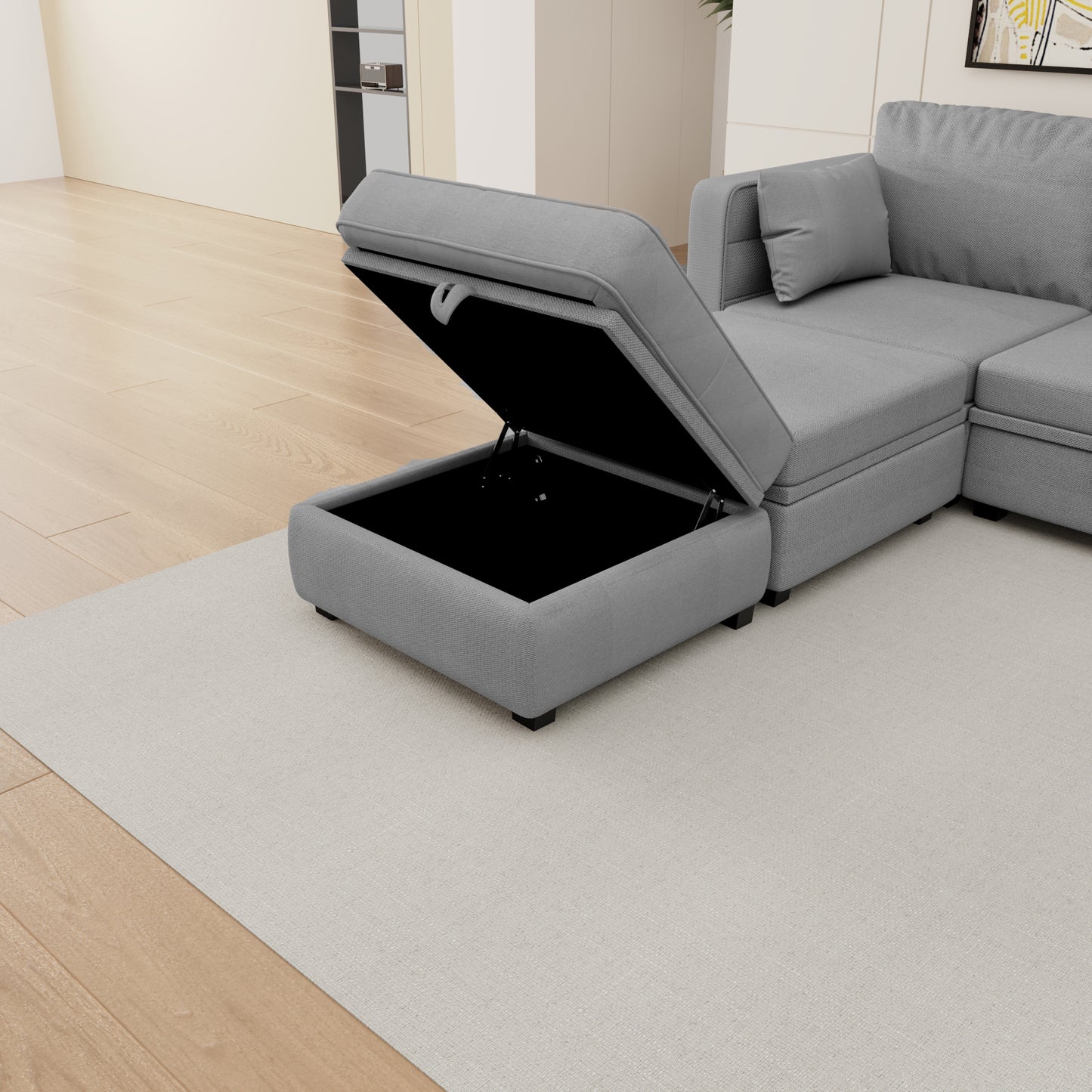 Modular Sectional Sofa U Shaped Modular Couch with Reversible Chaise Modular Sofa Sectional Couch with Storage Seats