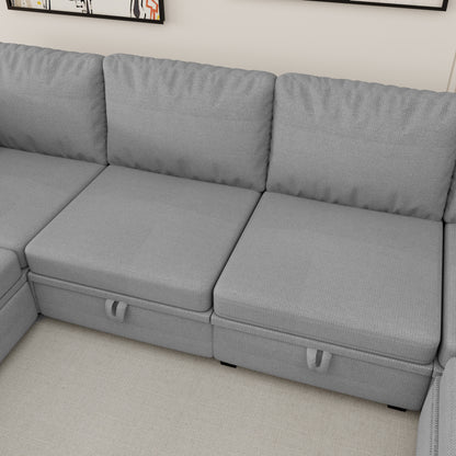 Modular Sectional Sofa U Shaped Modular Couch with Reversible Chaise Modular Sofa Sectional Couch with Storage Seats