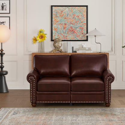 Living Room Sofa Loveseat Chair Burgundy Faux Leather