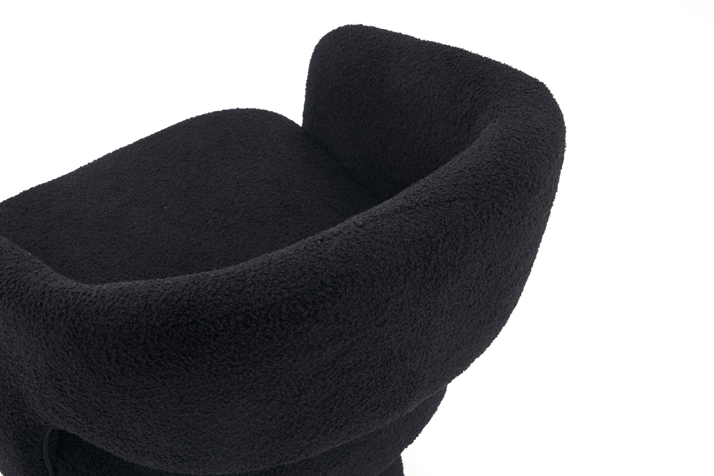 Swivel Accent Chair Armchair, Round Barrel Chair in Fabric for Living Room Bedroom,Black Teddy