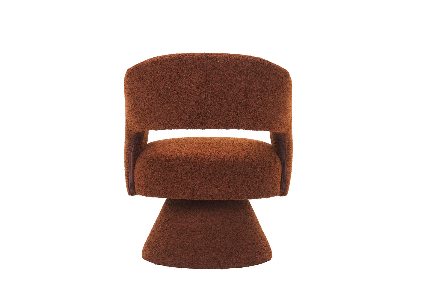 Swivel Accent Chair Armchair, Round Barrel Chair in Fabric for Living Room Bedroom,Brown Teddy