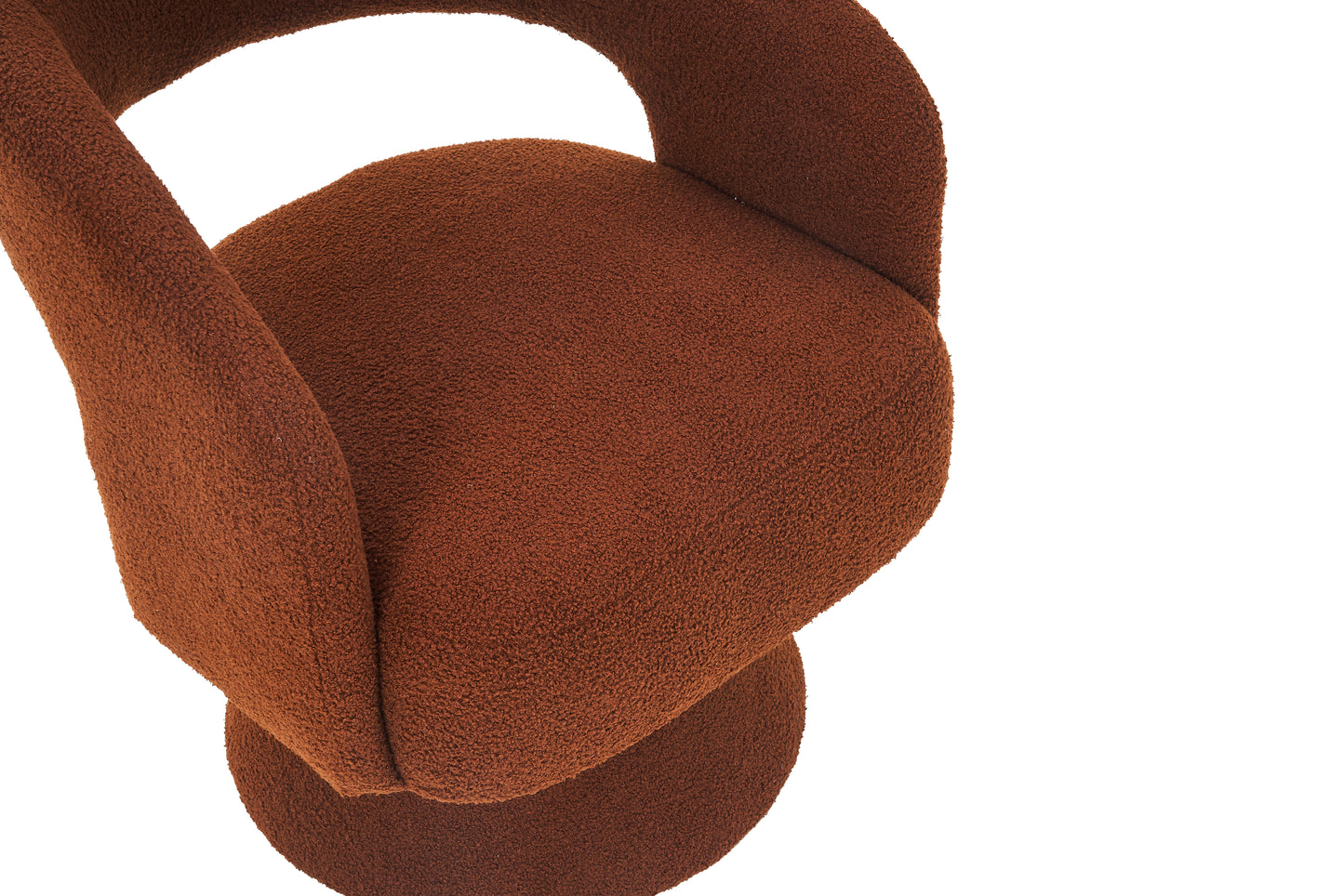 Swivel Accent Chair Armchair, Round Barrel Chair in Fabric for Living Room Bedroom,Brown Teddy