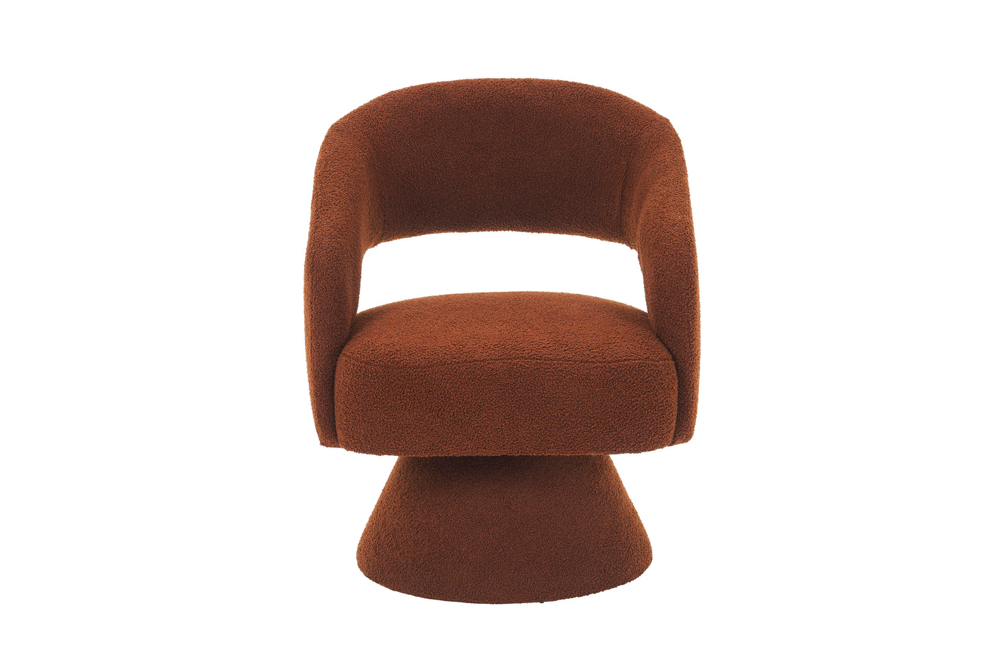 Swivel Accent Chair Armchair, Round Barrel Chair in Fabric for Living Room Bedroom,Brown Teddy