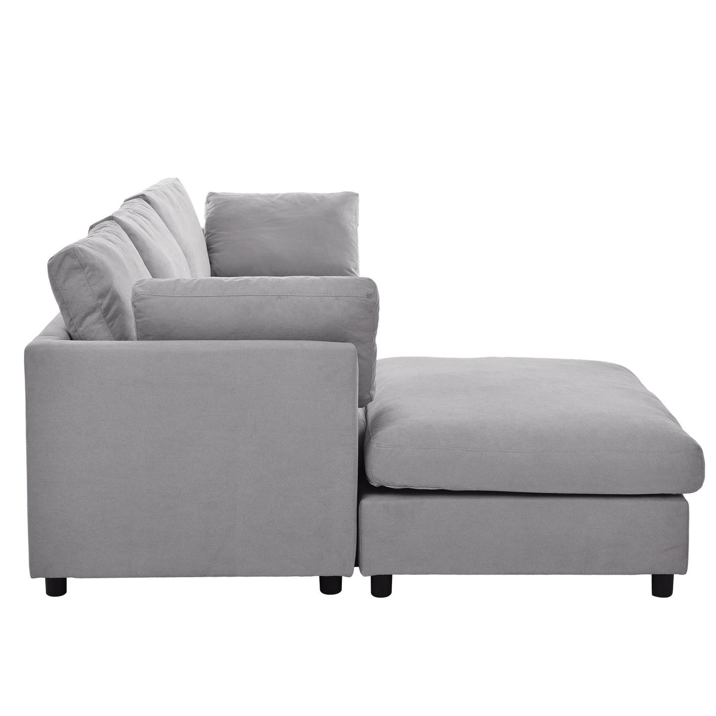 U_STYLE Upholstery Convertible Sectional Sofa, L Shaped Couch with Reversible Chaise