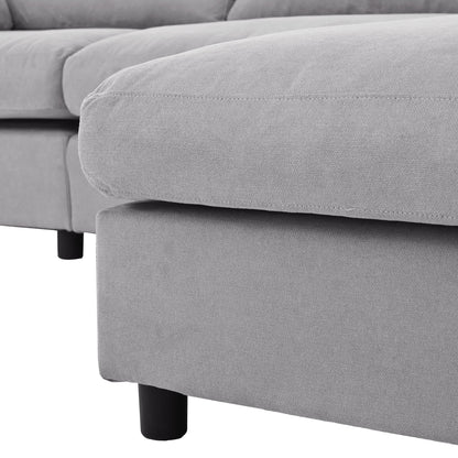 U_STYLE Upholstery Convertible Sectional Sofa, L Shaped Couch with Reversible Chaise