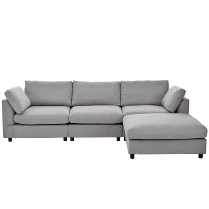 U_STYLE Upholstery Convertible Sectional Sofa, L Shaped Couch with Reversible Chaise