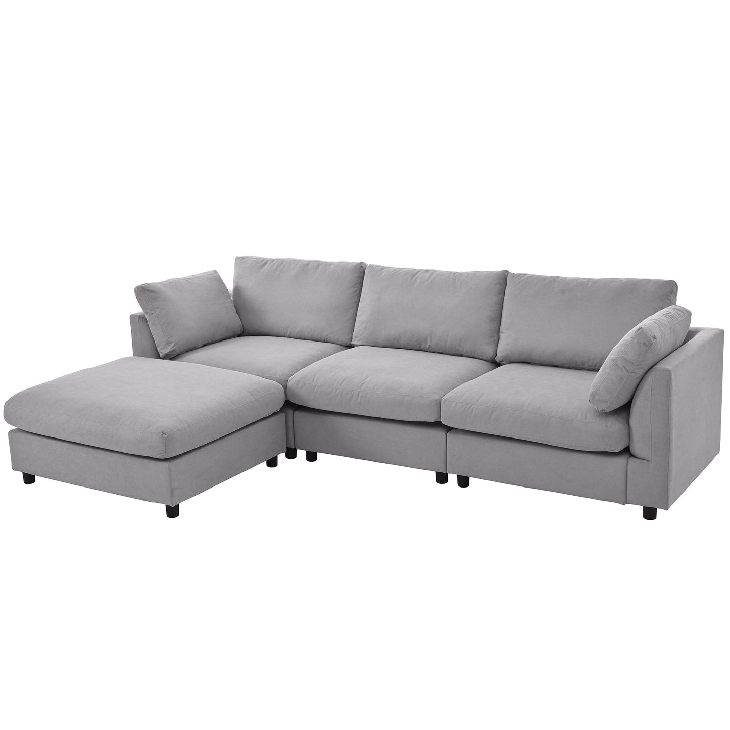 U_STYLE Upholstery Convertible Sectional Sofa, L Shaped Couch with Reversible Chaise