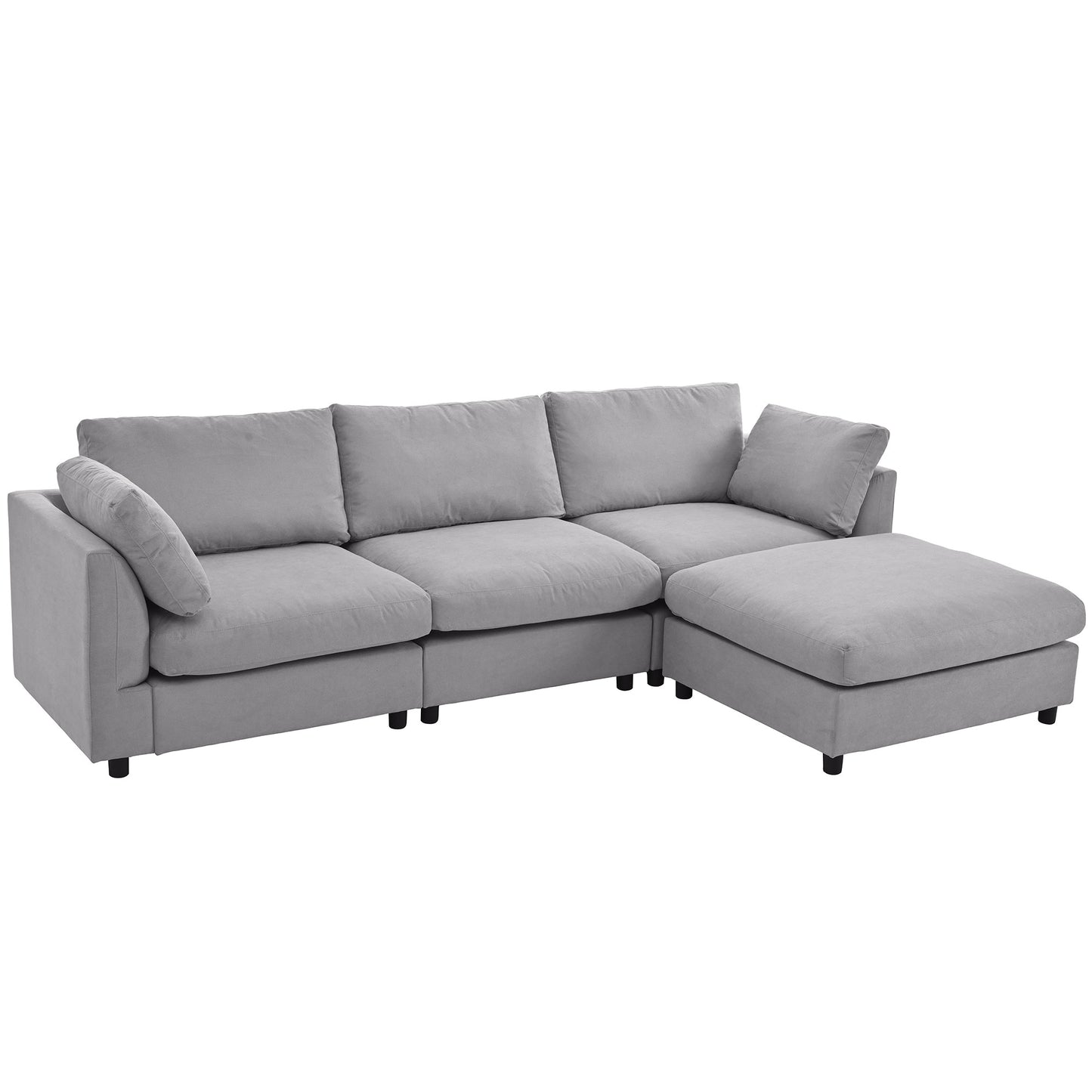 U_STYLE Upholstery Convertible Sectional Sofa, L Shaped Couch with Reversible Chaise