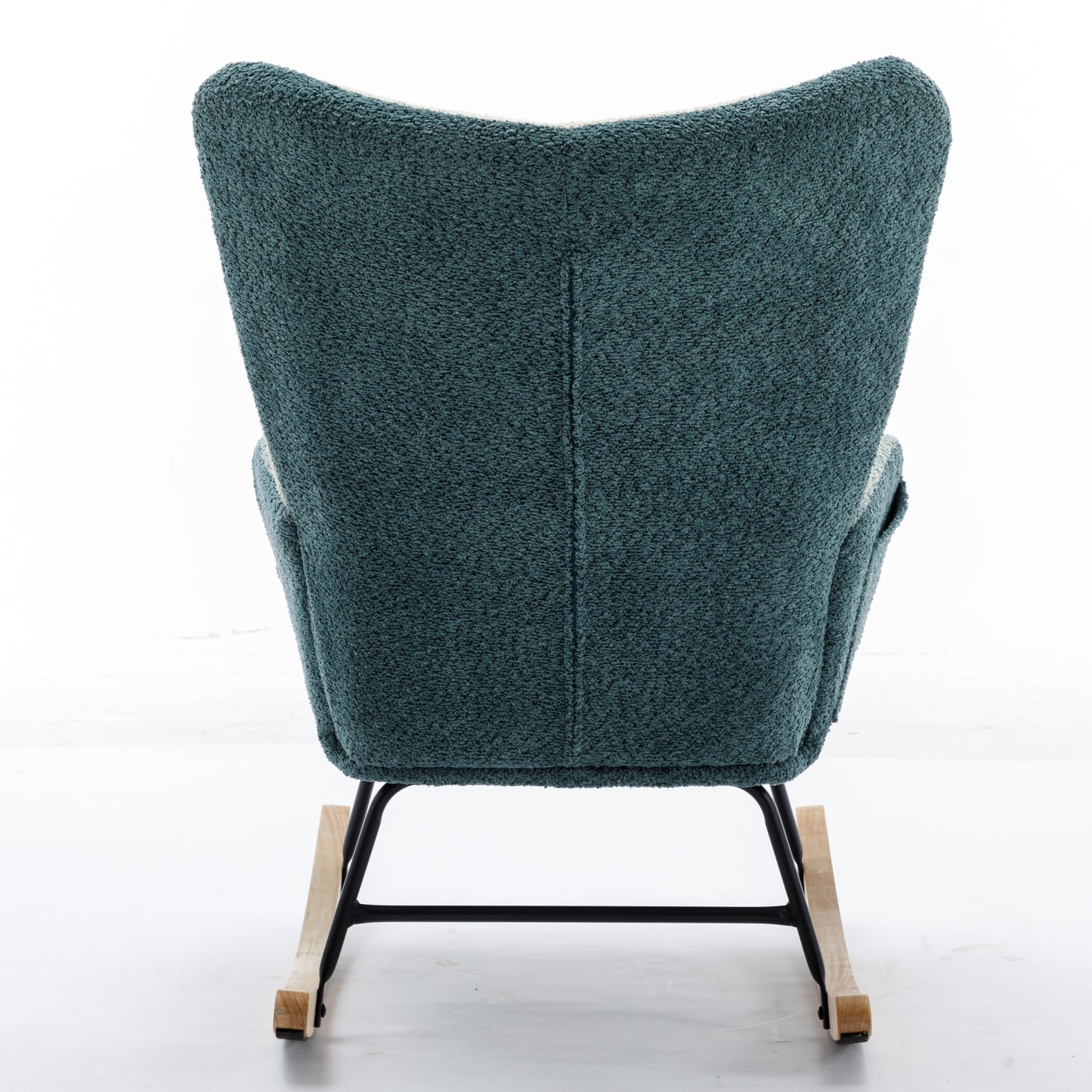 Modern Patchwork Accent Chair with Solid Wood Armrest and Feet, Mid-Century Modern Accent Sofa, Fabric Sofa Chair for Living Room Bedroom Studio, Comfy Side Armchair for Bed, (Green+Dark Green)