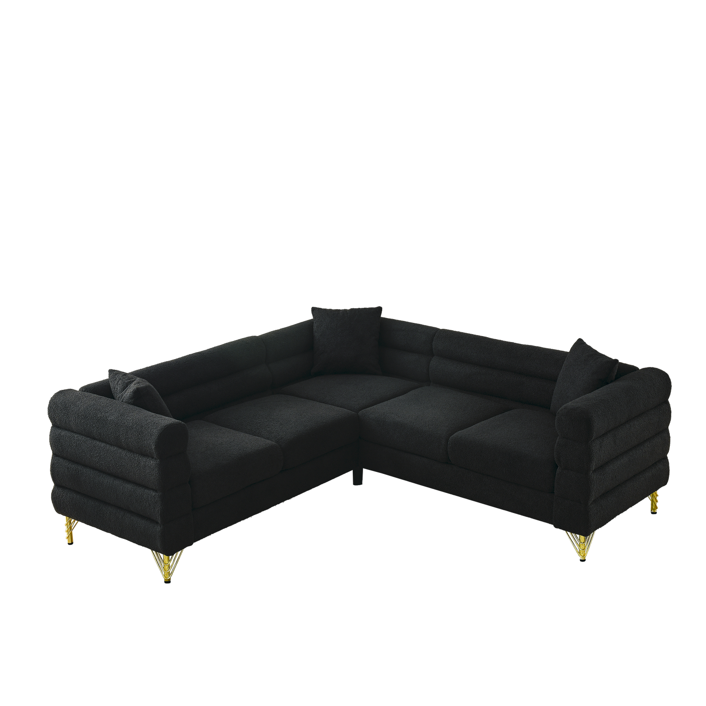 81.5-Inch Oversized Corner Sofa, L-Shaped Sectional Couch,  5-Seater Corner Sofas with 3 Cushions for Living Room, Bedroom, Apartment, Office